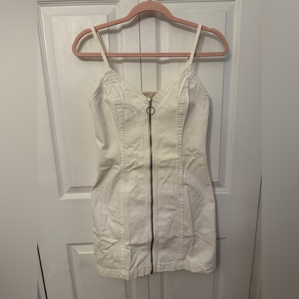 Topshop Ivory Zip-Front Dress 4